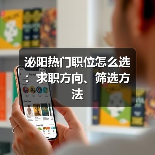 泌阳热门职位怎么选：求职方向、筛选方法与避坑建议